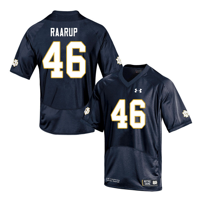 Men's NCAA Notre Dame Fighting Irish #46 Axel Raarup Stitched College Under Armour Authentic Navy Football Jersey OY10P76ZL